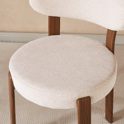 SET DEAL 4 stuks: Eetkamerstoel Japandi beige Yaren walnoot