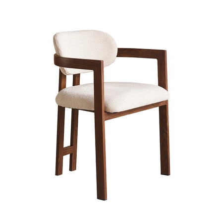 Eetkamerstoel Japandi beige Maureen walnoot