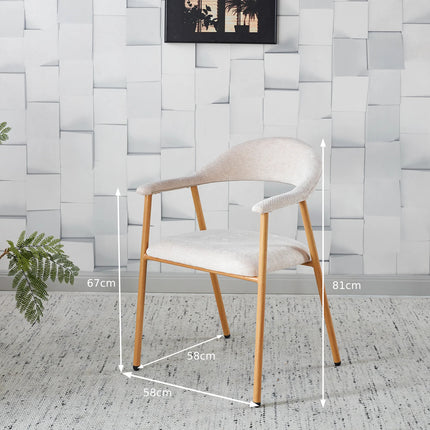 SET DEAL 6 stuks: Eetkamerstoel Japandi beige Mika lichtbruin
