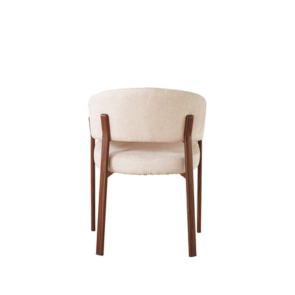 Eetkamerstoel Japandi beige Louis walnoot