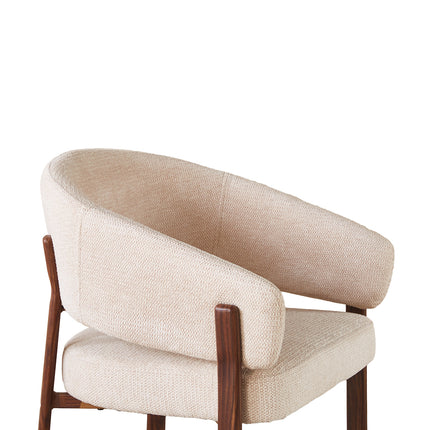 SET DEAL 4 stuks: Eetkamerstoel Japandi beige Louis walnoot