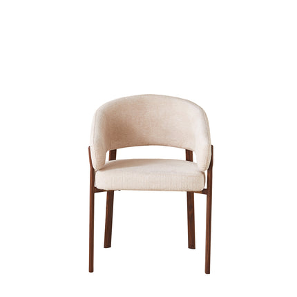 SET DEAL 6 stuks: Eetkamerstoel Japandi beige Louis walnoot