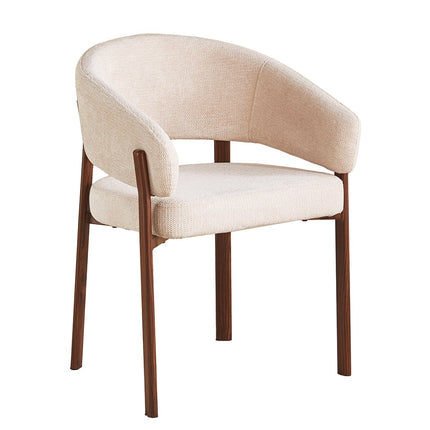 SET DEAL 6 stuks: Eetkamerstoel Japandi beige Louis walnoot