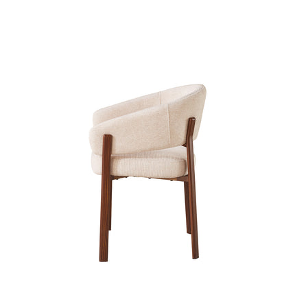 SET DEAL 6 stuks: Eetkamerstoel Japandi beige Louis walnoot
