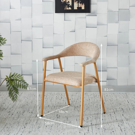 SET DEAL: 6 stuks Eetkamerstoel Japandi bruin Mika lichtbruin