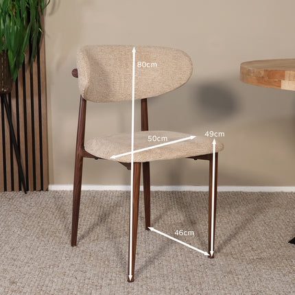 Eetkamerstoel Japandi bruin Reika walnoot