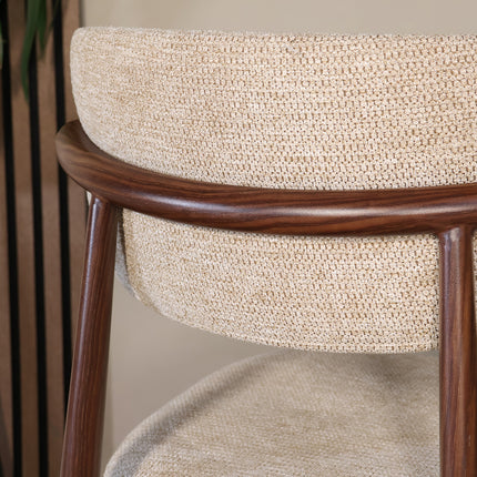 Eetkamerstoel Japandi bruin Reika walnoot