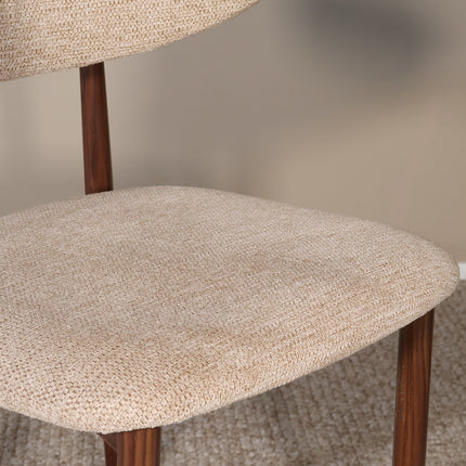 Eetkamerstoel Japandi bruin Reika walnoot