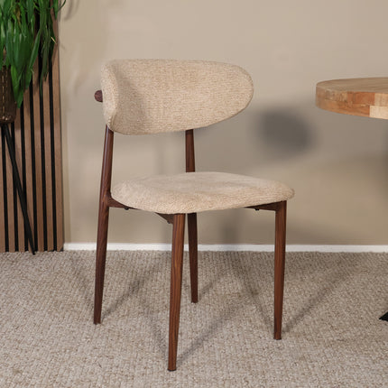 Eetkamerstoel Japandi bruin Reika walnoot