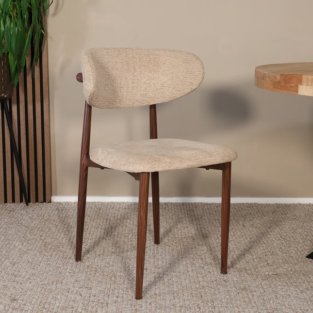 Eetkamerstoel Japandi bruin Reika walnoot