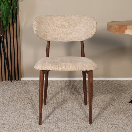 Eetkamerstoel Japandi bruin Reika walnoot