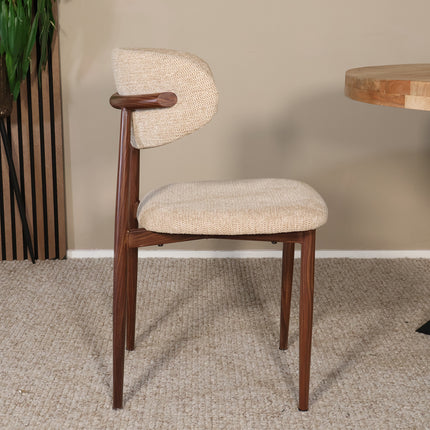 Eetkamerstoel Japandi bruin Reika walnoot