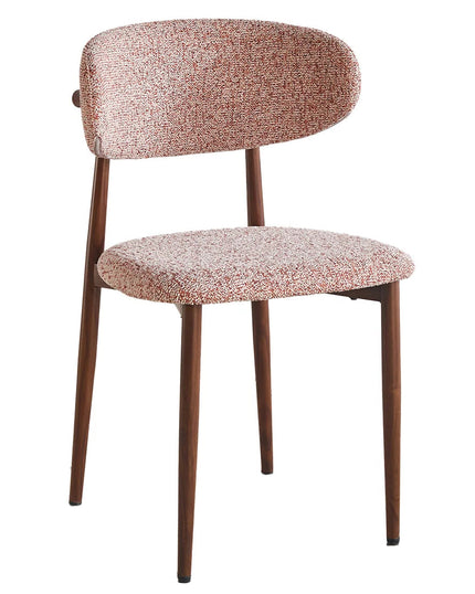 SET DEAL 4 stuks: Eetkamerstoel Japandi roze Reika walnoot