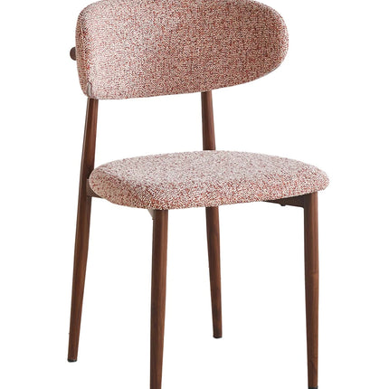 SET DEAL 6 stuks: Eetkamerstoel Japandi roze Reika walnoot