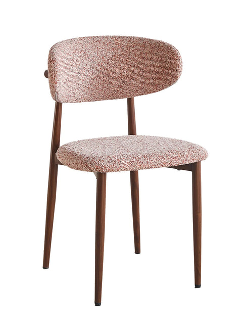 SET DEAL 6 stuks: Eetkamerstoel Japandi roze Reika walnoot