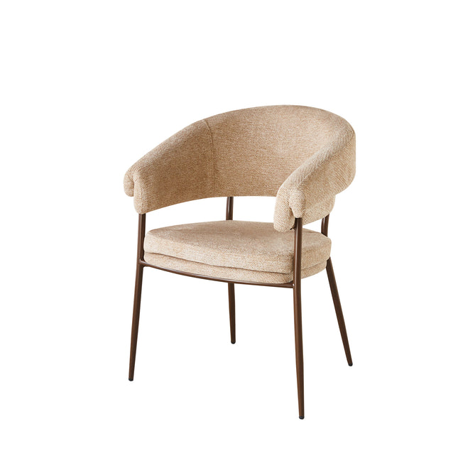 Eetkamerstoel Japandi bruin Julian walnoot