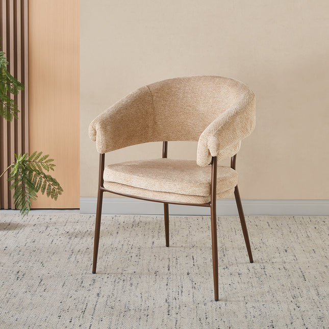 Eetkamerstoel Japandi bruin Julian walnoot