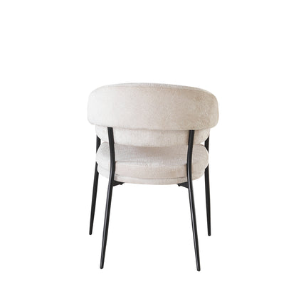 SET DEAL: 6 stuks Eetkamerstoel Japandi Julian lichtgrijs stof