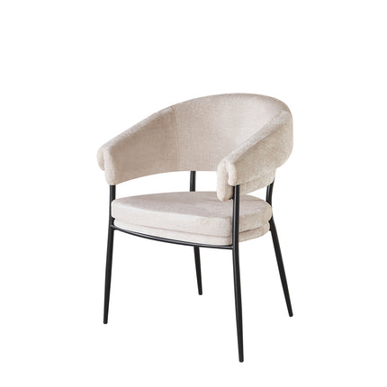 SET DEAL: 6 stuks Eetkamerstoel Japandi Julian lichtgrijs stof