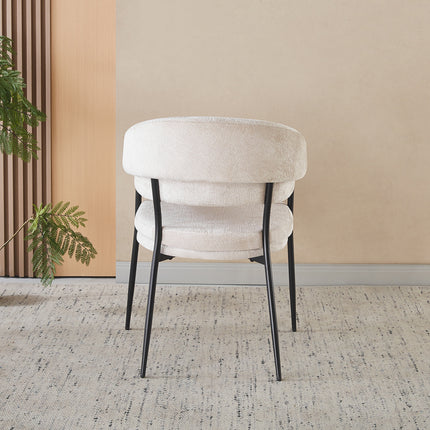 SET DEAL: 6 stuks Eetkamerstoel Japandi Julian lichtgrijs stof