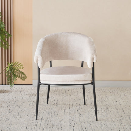 SET DEAL: 6 stuks Eetkamerstoel Japandi Julian lichtgrijs stof