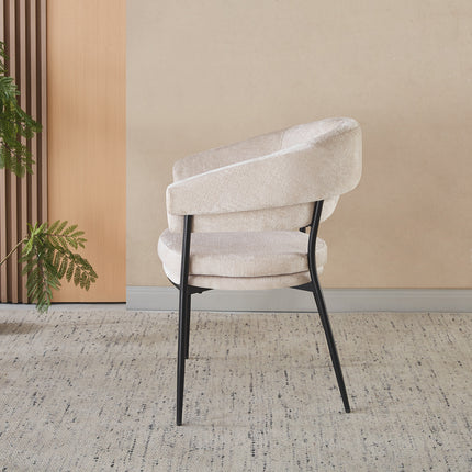 SET DEAL: 6 stuks Eetkamerstoel Japandi Julian lichtgrijs stof