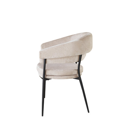 SET DEAL: 6 stuks Eetkamerstoel Japandi Julian lichtgrijs stof