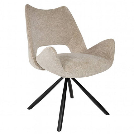 SET DEAL: 6 Eetkamerstoelen draaibaar taupe stof Kevin