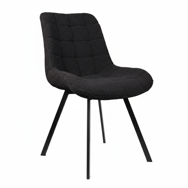 SET DEAL: 4 Eetkamerstoelen zwart teddy Lennart