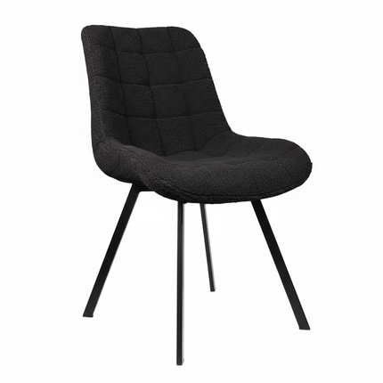 SET DEAL: 6 Eetkamerstoelen zwart teddy Lennart