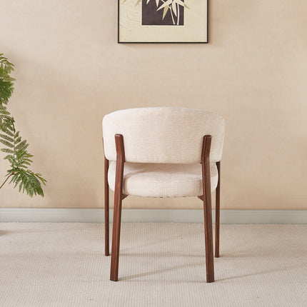 SET DEAL 4 stuks: Eetkamerstoel Japandi beige Louis walnoot