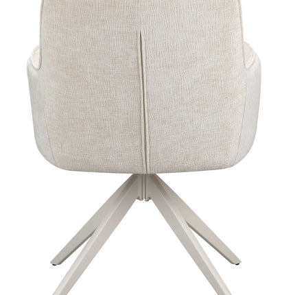 SET DEAL: 6 stuks Eetkamerstoel draaibaar beige chenille Lumi