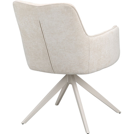 SET DEAL: 6 stuks Eetkamerstoel draaibaar beige chenille Lumi