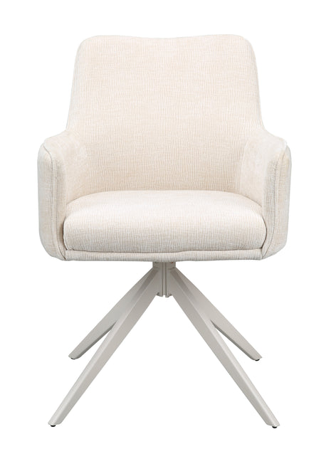 SET DEAL: 4 stuks Eetkamerstoel draaibaar beige chenille Lumi
