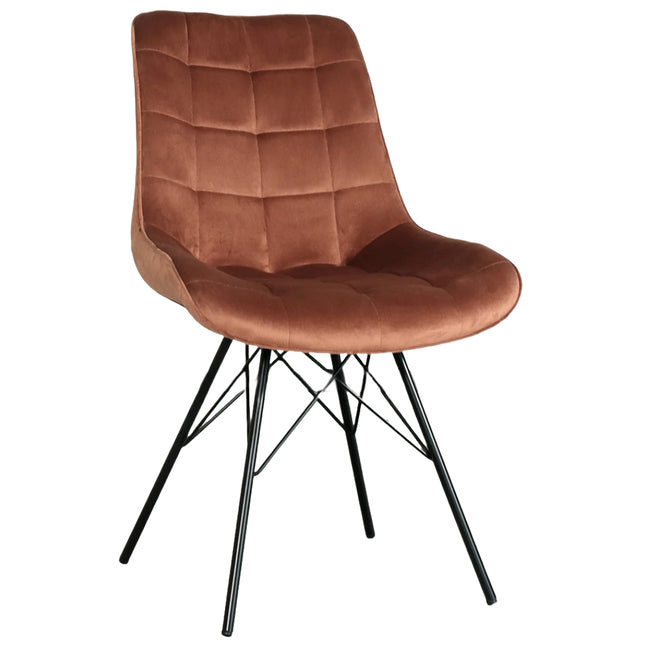 Eetkamerstoel bruin velvet Lux