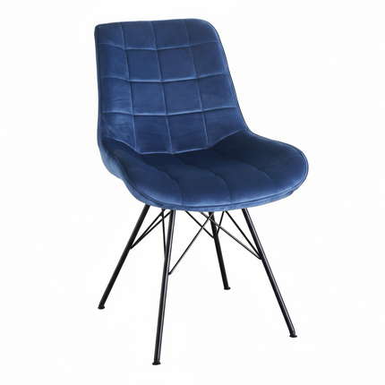 Eetkamerstoel donkerblauw velvet Lux