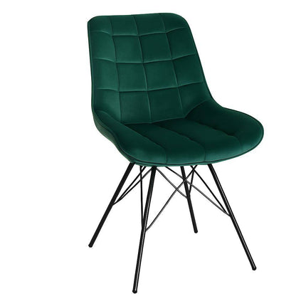 Eetkamerstoel donkergroen velvet Lux