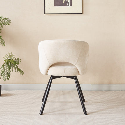 SET DEAL 6 stuks: Eetkamerstoel draaibaar beige stof Manon
