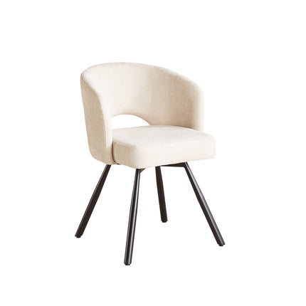 SET DEAL 6 stuks: Eetkamerstoel draaibaar beige stof Manon