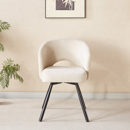 SET DEAL 6 stuks: Eetkamerstoel draaibaar beige stof Manon