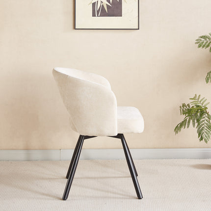 SET DEAL 6 stuks: Eetkamerstoel draaibaar beige stof Manon