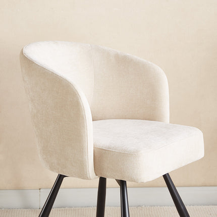SET DEAL 6 stuks: Eetkamerstoel draaibaar beige stof Manon