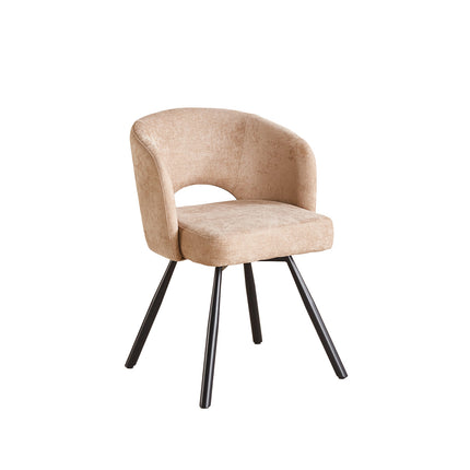 SET DEAL 6 stuks: Eetkamerstoel draaibaar taupe stof Manon