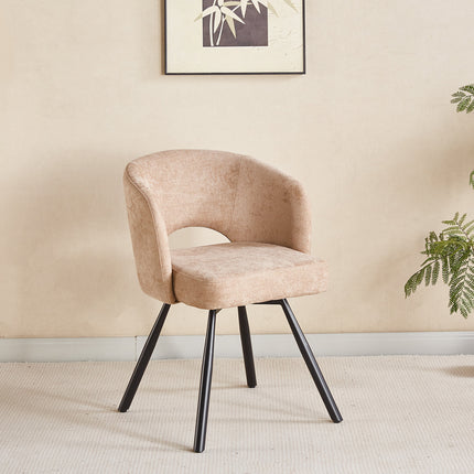 SET DEAL 6 stuks: Eetkamerstoel draaibaar taupe stof Manon