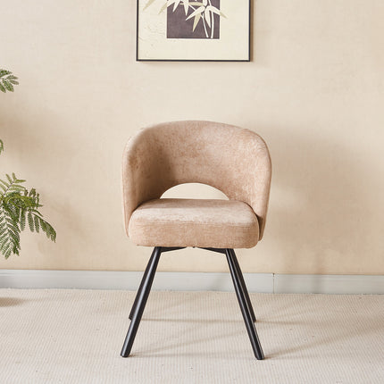 SET DEAL 6 stuks: Eetkamerstoel draaibaar taupe stof Manon