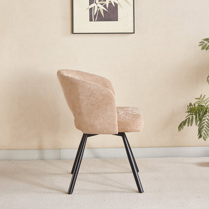 SET DEAL 6 stuks: Eetkamerstoel draaibaar taupe stof Manon