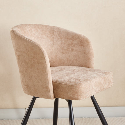 SET DEAL 6 stuks: Eetkamerstoel draaibaar taupe stof Manon