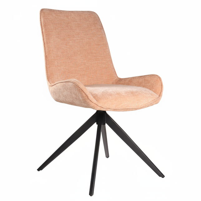 SET DEAL: 6 Eetkamerstoelen draaibaar champagne stof Marloes