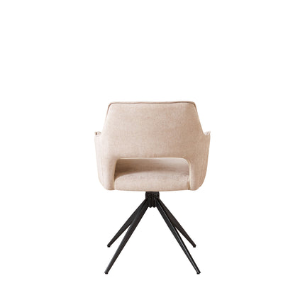 Eetkamerstoel draaibaar beige stof Mateo