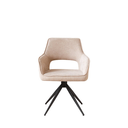 Eetkamerstoel draaibaar beige stof Mateo